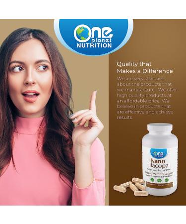 One Planet Nutrition Nano Bacopa 250mg Capsules - Brain Supplement with Bacopa Monnieri Leaf Extract - Non-GMO & Gluten-Free - 120ct - Buy Online on GoSupps.com