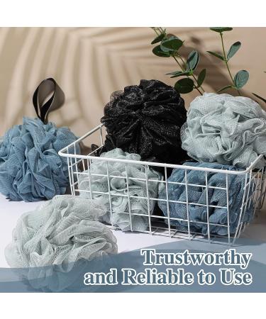 Pack of 20 Exfoliating Shower Loofah Sponges for Men and Women - Black, Blue, and Light Blue - Buy Online on GoSupps.com