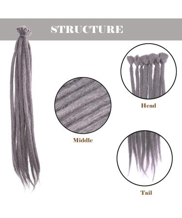 Buy No LIFE 10PCs 50cm Silver Gray Dreadlock Extensions | Crocheted Synthetic Dreadlocks for Men & Women | Jamaican Punk Hip-Hop Reggae Hair Accessories - Buy Online on GoSupps.com
