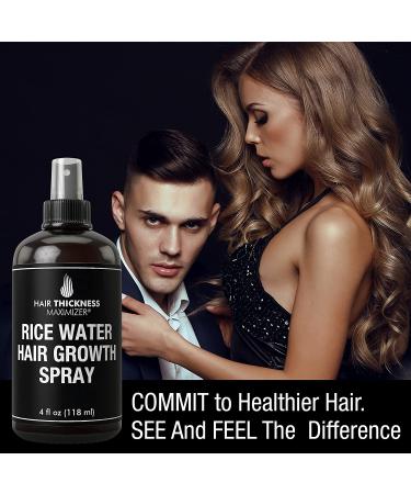 Vegan Rice Water Hair Growth Spray with Vitamin B, C, Aloe Vera - For Men and Women. Hydrating Volume Boost, Leave-In Mist for Dry, Frizzy Hair - Unscented - Buy Online on GoSupps.com