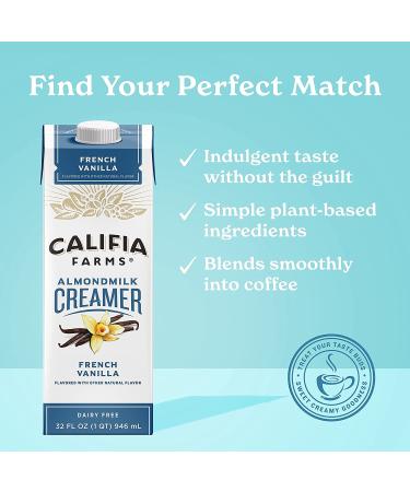 Califia Farms French Vanilla Almond Milk Coffee Creamer 32 Oz (Pack of 6) - Dairy-Free, Plant-Based, Vegan, Gluten-Free, Non-GMO - Almond Creme French Vanilla 32 Fl Oz - Buy Online on GoSupps.com