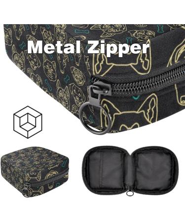 Shop Stylish Women's Napkin Storage Bags & Portable Period Pockets - Dog Head Bones Design for Teens & Moms | International Shipping Available - Buy Online on GoSupps.com