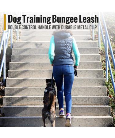 OneTigris Tactical Dog Training Leash with Bungee and 2 Control Handles - Olive Green - Buy Online on GoSupps.com