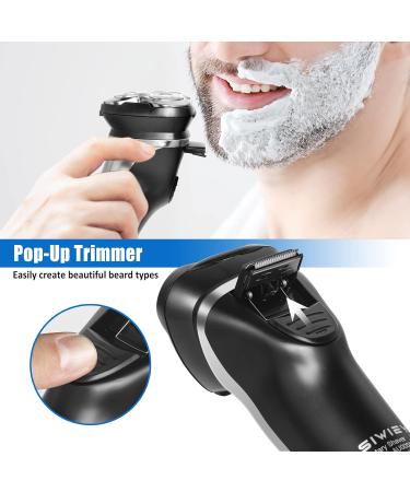 Buy SIWIEY 4D Cordless Electric Razor for Men - Rechargeable Wet/Dry Rotary Shaver with Pop-up Trimmer IPX6 Waterproof LED Display 8000 RPM - Perfect Grooming Solution - Buy Online on GoSupps.com