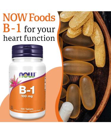Now Foods B-1 100mg 100 Vegan Tablets - Lab-Tested Thiamine Supplement - Buy Online on GoSupps.com