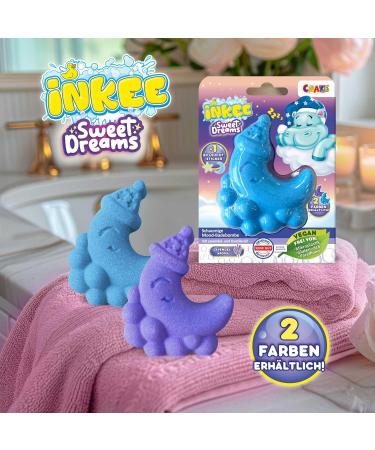 INKEE Foamy Moon Sweet Dream Bubble Bath Ball 60 Grams for Kids with Surprise Lavender & Chamomile Oil (Purple & Blue) - Buy Online on GoSupps.com