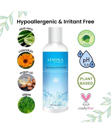 LEMYKA Gentle Shampoo for Kids - Natural Body Wash for Eczema-Prone Skin - Soothing Bath for Babies with Dry and Sensitive Skin - Buy Online on GoSupps.com