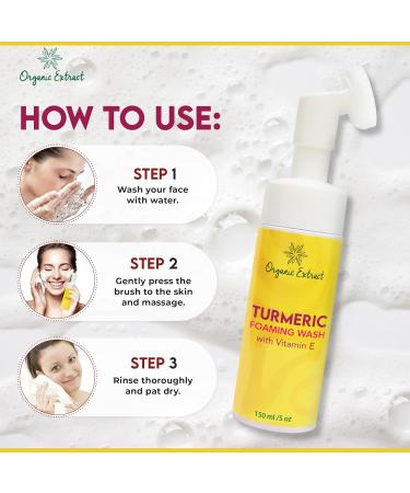 Turmeric Skin Brightening Face Wash - 5 fl oz | Daily Moisturizer & Gentle Cleanser with Kojic Acid Vitamin E & Aloe Vera for All Skin Types - Buy Online on GoSupps.com