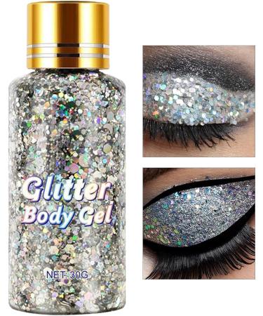  Dous Glitter Body Gel | Easy to apply and remove Glow Gel art makeup for body face and hair - holographic pouch - Cosmetic quality - Buy Online on GoSupps.com