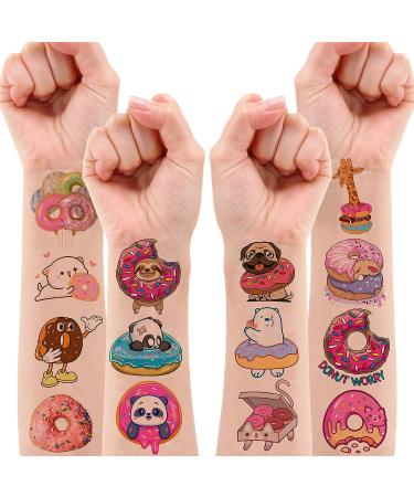 96Pcs Donut Temporary Tattoos - Birthday Party Supplies & Favors for Kids - Cute Girls & Boys Classroom Prizes - Buy Online on GoSupps.com