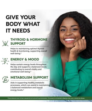Thyroid Support for Women - Selenium 200 mcg | Astragalus | Zinc & Iodine | L-Tyrosine | Adaptogen Herbs - 21-in-1 Antioxidant & Immune Support - Made in USA - Vegan Non-GMO Lab Tested - 60 Capsules 60 Count (Pack of 1) - Buy Online on GoSupps.com