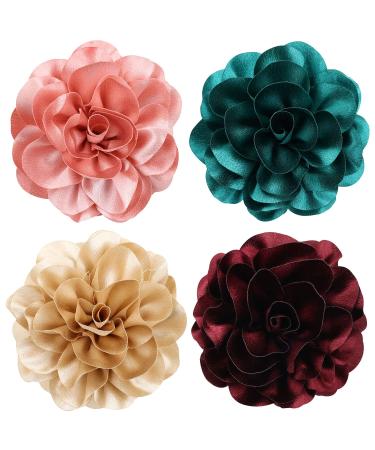 Dizila 4 Pack Black Plastic Hair Claws Clips with Large Satin Flower Bow - Hair Accessories for Women and Girls - Buy Online on GoSupps.com