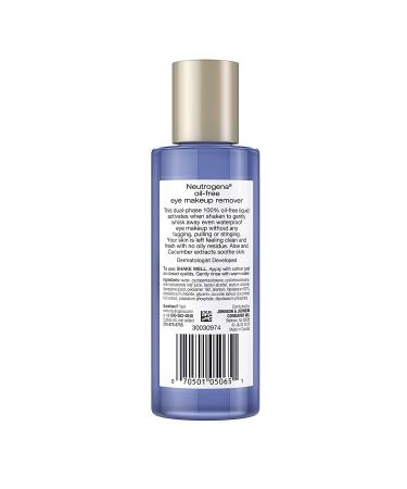 Neutrogena Oil-Free Liquid Eye Makeup Remover 5.5 fl. oz - Residue-Free, Non-Greasy, Gentle & Skin-Soothing with Aloe & Cucumber Extract - Buy Online on GoSupps.com