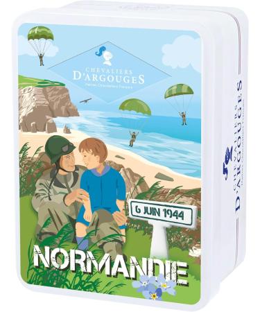 CHEVALIERS D'ARGOUGES French Master Chocolatiers - Melting hazelnut bites milk chocolate 33% in papillotes - Box 6 June 1944 - Souvenir of the landing - 100g - Buy Online on GoSupps.com