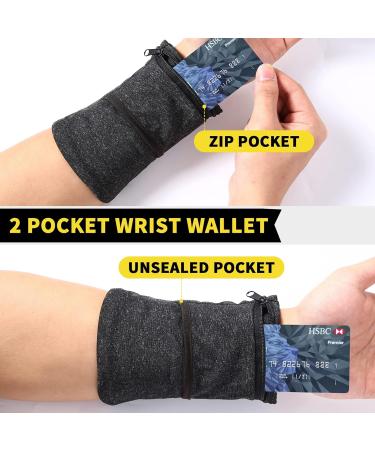 Sports Wrist Bag with Zipper for Running Jogging Walking & Yoga - Durable Black | International Shipping Available - Buy Online on GoSupps.com