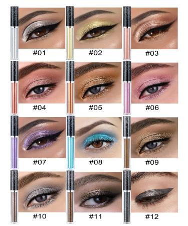 12 Sparkling Colors Liquid Glitter Eyeshadow Set - Long Lasting & Blendable | Shimmer Metallic Eye Makeup Kit for Women & Girls - Vegan & Cruelty-Free - Buy Online on GoSupps.com