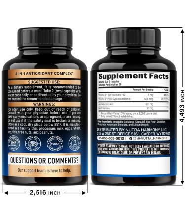 NUTRAHARMONY Alpha Lipoic Acid & Vitamin B Complex Capsules - Buy Online on GoSupps.com