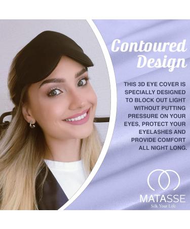 MATASSE Silk Eye Mask - 3D Contoured Sleep Mask with Silk Strap, Black & Pink - for Women and Men - Buy Online on GoSupps.com