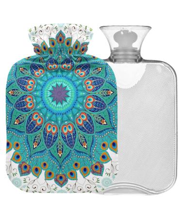 NAANLE hot hot water bottle with cover Paisley Transparent hot water bottle 2l large hot hot water bottle for menstrual cramps pain relief handfoots heat and cold therapy