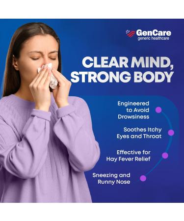 GenCare - Allergy Relief Pills | Fexofenadine HCl 180mg 50 Tablets | Non Drowsy Antihistamine Allergy Pills for Hay Fever Seasonal Allergies Outdoor & Indoor Allergies | Relieves Itchy Eyes & Nose 50 Count (Pack of 1) - Buy Online on GoSupps.com