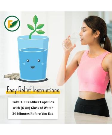 FenFiber Natural Fenugreek Fiber Capsule Supplement for Acid Relief - Premium Vegan Dietary Supplement Supporting Digestive Health 120 Count - Buy Online on GoSupps.com