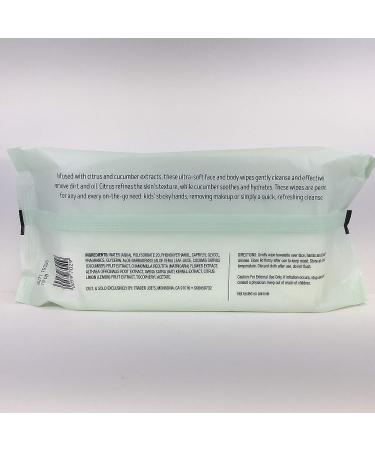 Trader Joe's Cucumber + Citrus Face and Body Wipes - Refreshing Cleansing Wipes for Skin Care - Buy Online on GoSupps.com