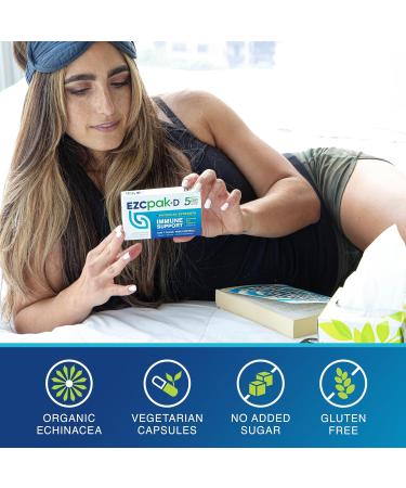 EZC Pak 5-Day Immune System Booster with Echinacea Vitamin C Zinc & Vitamin D - Tapered Immune Support Supplement for Adults - Supports Immunity Easy Travel-Size Supplement Pack - (Pack of 2) 1 Count (Pack of 2) - Buy Online on GoSupps.com