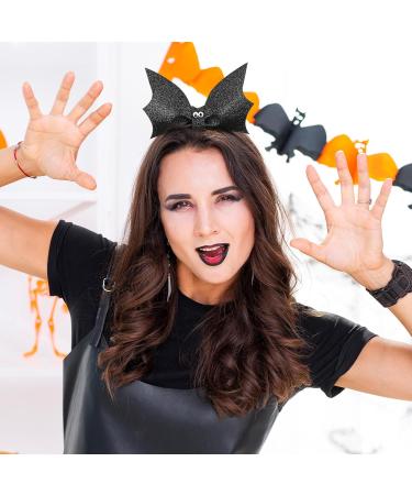 Lurrose Halloween Headbands Sequin Bat Hair Hoop Creative Cosplay Hair Band Durable Cute Party Decorations Props for Women Girls Black - Buy Online on GoSupps.com