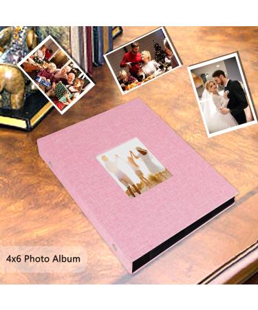 Miaikoe 6x4 Photo Album - 300 Pockets Large Capacity Linen Album for Family Wedding- Holds 300 Horizontal 10x15cm Photos - Pink - Buy Online on GoSupps.com