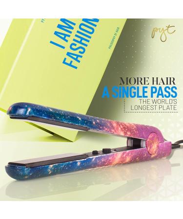 PYT Unicorn Pro Hair Straightener - Ceramic Flat Iron for All Hair Types | 150W Adjustable Temperature | Curl Wave & Straighten (Galaxy - Buy Online on GoSupps.com