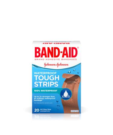 Band-Aid Brand Adhesive Bandages Tough Strips Waterproof 20 Count (Pack of 2)