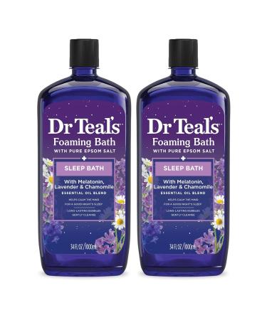 Dr Teal's Sleep Spray with Melatonin & Essential Oil Blend 6 fl oz & Foaming Bath with Pure Epsom Salt Sleep Blend with Melatonin Lavender & Chamomile Essential Oils 34 fl oz - Buy Online on GoSupps.com