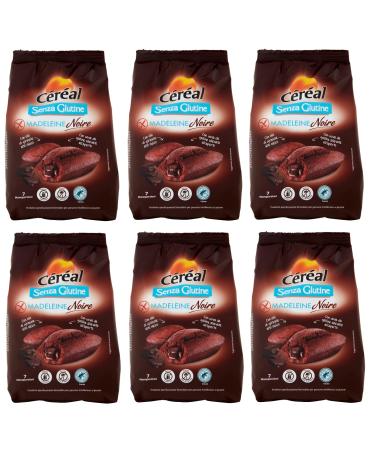 Italian Gourmet E.R. Cereal Madeleine Noir Senza Glutin 200 g Pack of 6 Sweet Snacks with Cocoa Filling Gluten-Free