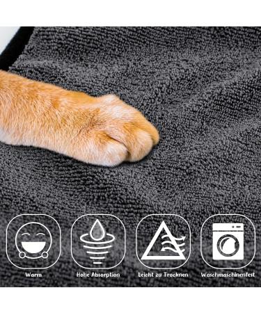 Basvii Microfiber Dog Bathrobe - Extra Absorbent & Fast Drying | Adjustable for Large Medium & Small Dogs - Gray M - Buy Online on GoSupps.com