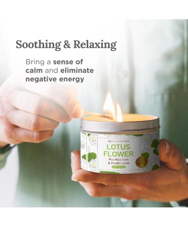 Magnificent 101 Long Lasting Lotus Flower Aromatherapy Candle - 6 Oz Smudge Candle for Energy Cleansing Meditation & Manifestation Purification | Paraffin Free Soy Wax - 35 Hour Burn - Buy Online on GoSupps.com