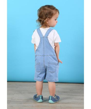 KIDSCOOL SPACE Baby Girl Boy Jean Overalls | Toddler Summer Denim Shortall 3-4 Years Blue-2037 - Buy Online on GoSupps.com