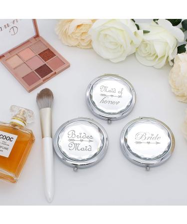 Deutrnew 11 Pack Bridesmaid Gifts Set - Bride, Maid of Honor, 9 Bridesmaid Makeup Mirrors: Bachelorette Party Proposal Gifts (Silver) - Buy Online on GoSupps.com