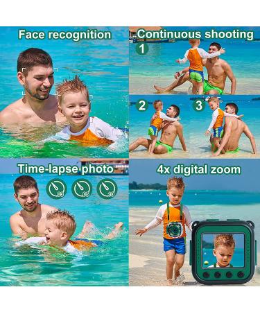 PROGRACE Kids Camera Waterproof Gift Toy - Children Digital Video Camera Underwater Camera for Kids 1080P Camcorder Toddler Sports Camera for Boys Birthday Learn Camera Pool Toys Age 3-14 Green - Buy Online on GoSupps.com