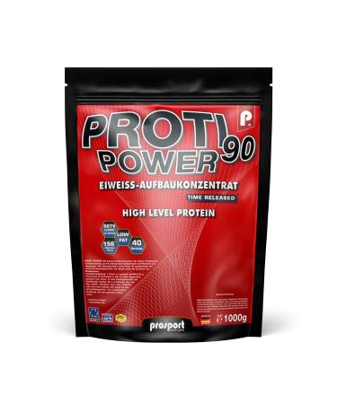 Prosport Proti Power 90 chocolate cream 1000g bag protein shake based on milk protein powder 5 components protein mix with 10 vitamins magnesium BCAAS EAAS 40 portions