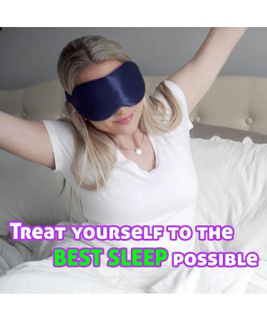 100% Pure 22 Momme Mulberry Silk Dark Navy Sleep Mask | 3D Contoured Design for 100% Light Blocking | Ideal Eye Shade Cover for Sleeping - Buy Online on GoSupps.com
