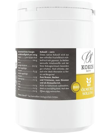 Huile de coco bio vierge pure 100 % naturelle - pour la peau les cheveux le visage et la cuisine - 1000 ml - Buy Online on GoSupps.com