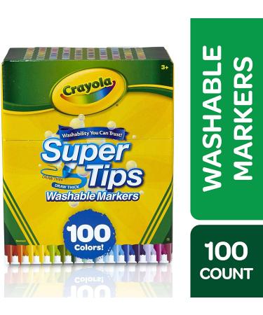 Crayola 100ct Super Tips Marker Set - Fine Point Washable Drawing Markers for Kids & Adults - Buy Online on GoSupps.com