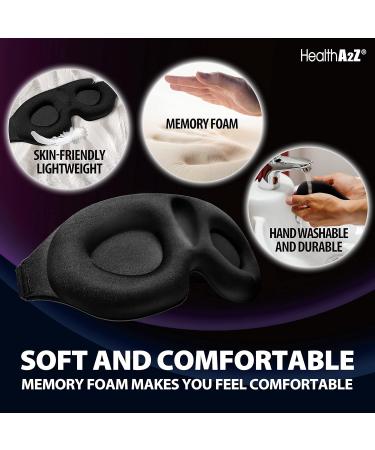 HealthA2Z Sleep Eye Mask - Adjustable, Heat-Bonded Technology for Meditation, Yoga, Travel - Ideal for Nap and Insomnia Relief - Buy Online on GoSupps.com