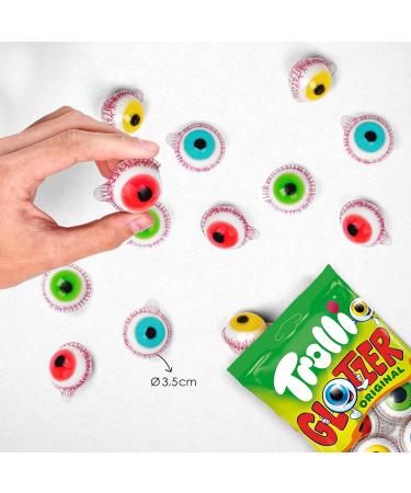 Trolli Glotzer Pack 5x4 Yeux en g latine acidul s avec c ur liquide Friandises cultes pour Halloween & f tes Sans lactose sans gluten Avec autocollant Sweet Buddies Small - Buy Online on GoSupps.com