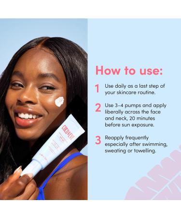 Coco & Eve Daily Water Gel SPF 50+ Sunscreen - Sun Face Protection Against UVA UVB | Australian Made Hydrating Lightweight Facial Suncream | Hyaluronic Acid Aloe Vera Glycerin for Smooth Finish - Buy Online on GoSupps.com