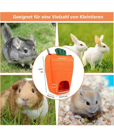 Rabbit Hay Feeder Bag Cute Carrot Guinea Pig Hay Dispenser Hanging Hay Feeder Sack Storage Pouch for Small Animals Chinchilla Bunny Hamster - Buy Online on GoSupps.com