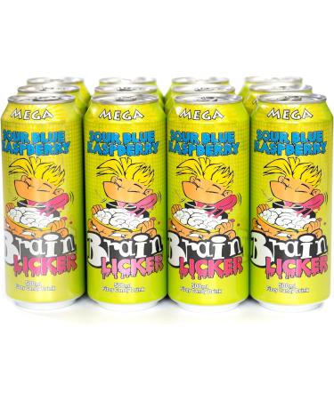 Mega Brain Licker Sour Blue Raspberry Candy Drink American Style Soda 12 Pack x 500ml - Buy Online on GoSupps.com