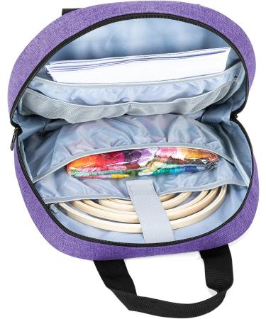 CURMIO Embroidery Bag - Portable Storage for Hoops, Floss, and Supplies - Purple (Patented Design) - Buy Online on GoSupps.com