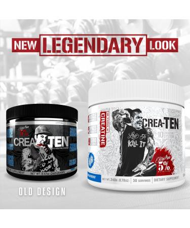 Rich Piana 5% Nutrition CreaTEN 10 Creatine Blend - Muscle Gain Powder for Power, Strength, Endurance, and Recovery - 9.52 oz (30 Servings) - Push Pop Flavor - Buy Online on GoSupps.com