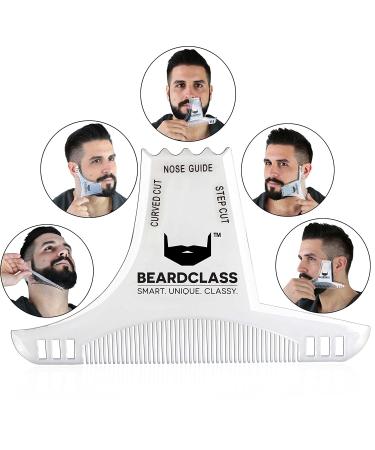 Beardclass Beard Shaping Tool - 8 in 1 Multi-liner Template Comb Kit - Clear Transparent Design for Precise Beard Shaping - Compatible with All Beard Razors and Trimmers - Buy Online on GoSupps.com